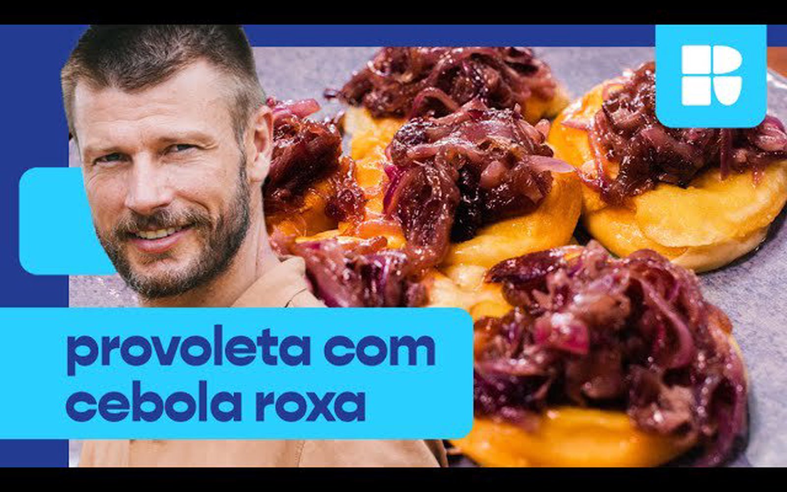 Provoleta com cebola roxa caramelizada