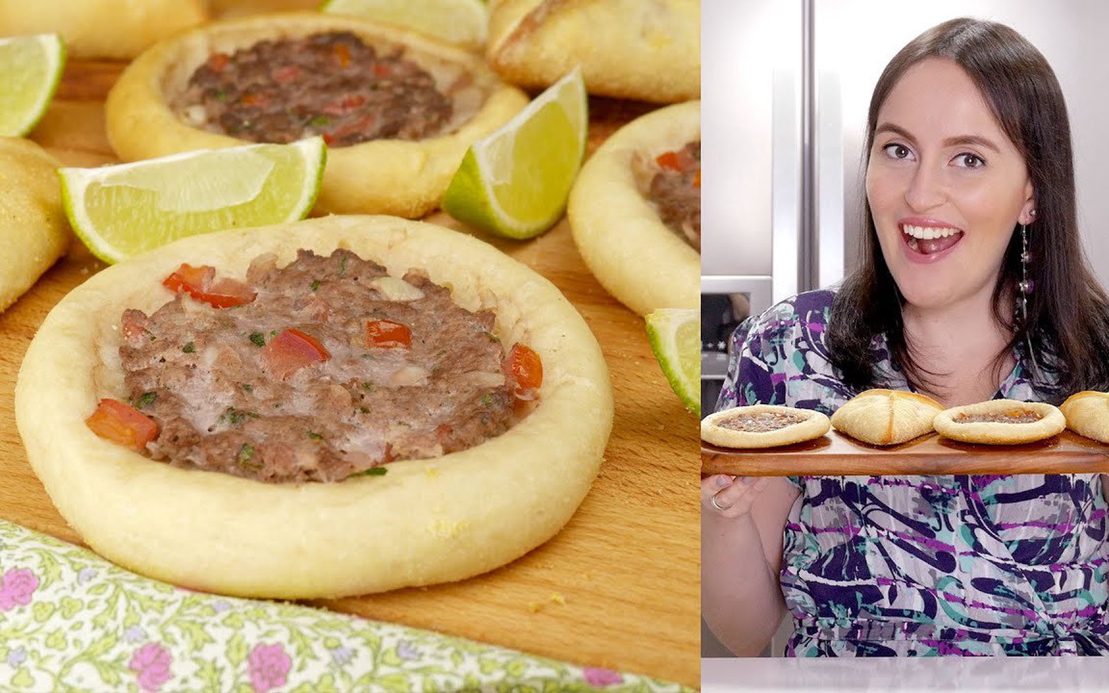 Esfiha de Carne Aberta e Fechada