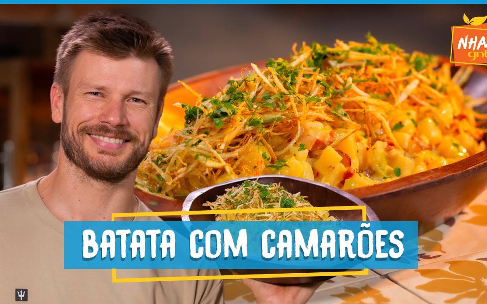 Salada de batata com camarão