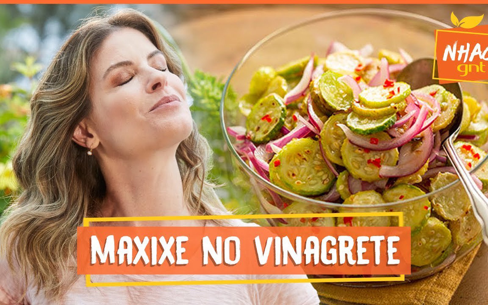 Vinagrete de maxixe grelhado com cebola roxa