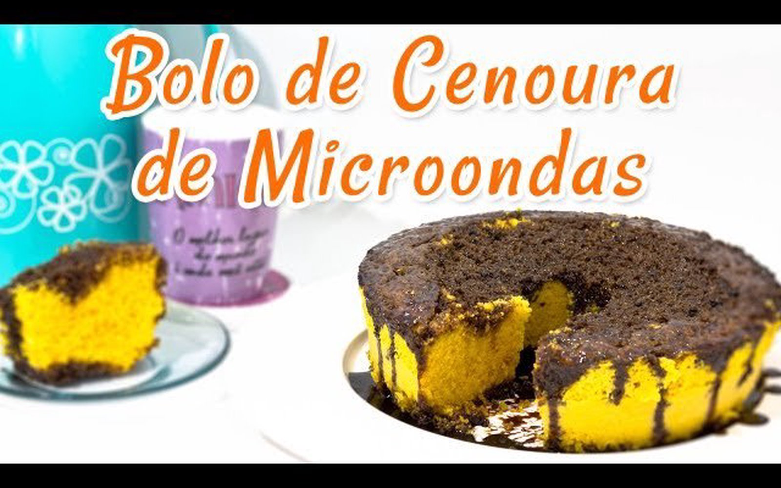 Bolo de Cenoura de Micro-ondas com Cobertura de Chocolate