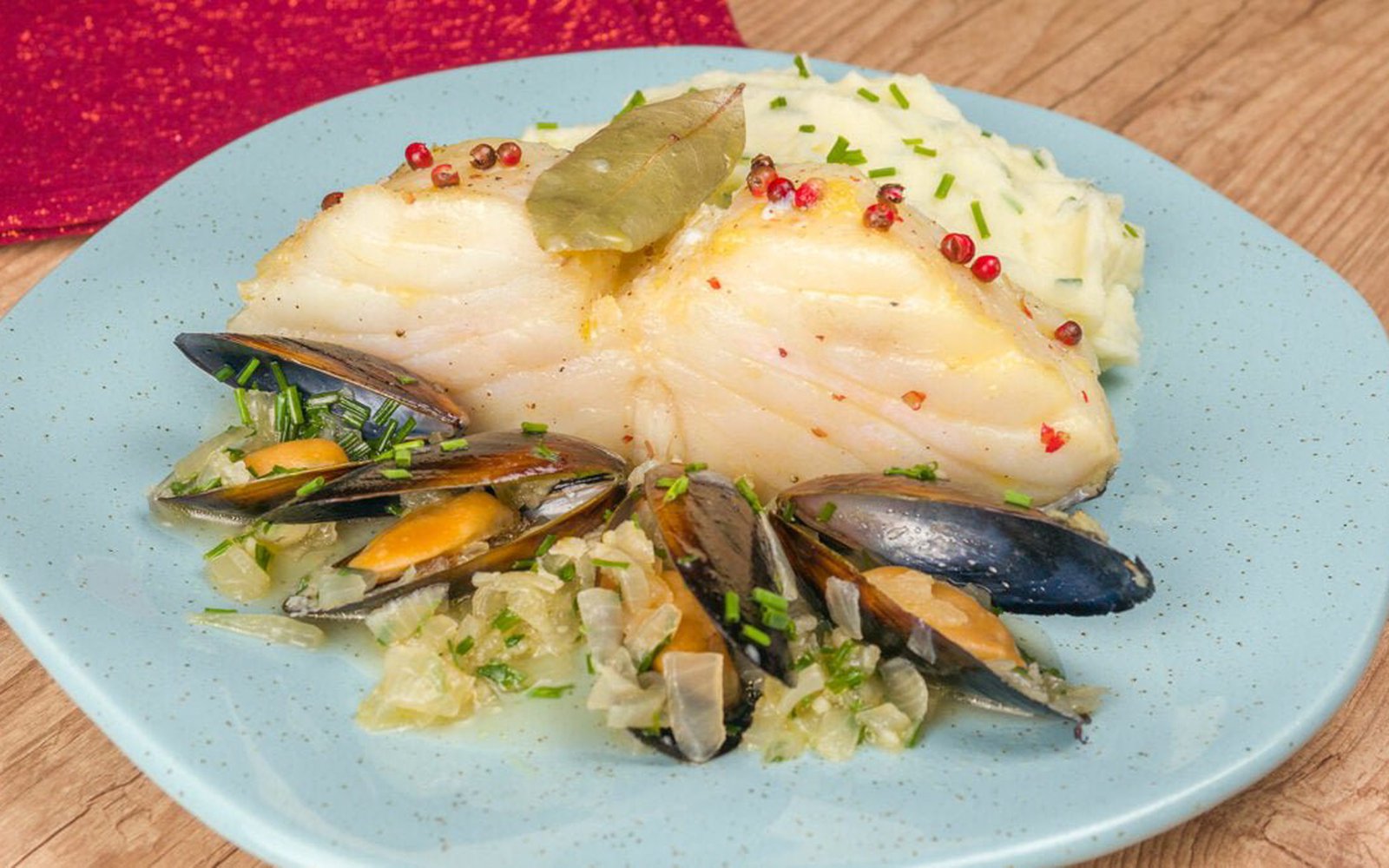 Bacalhau com Mexilhões e Purê