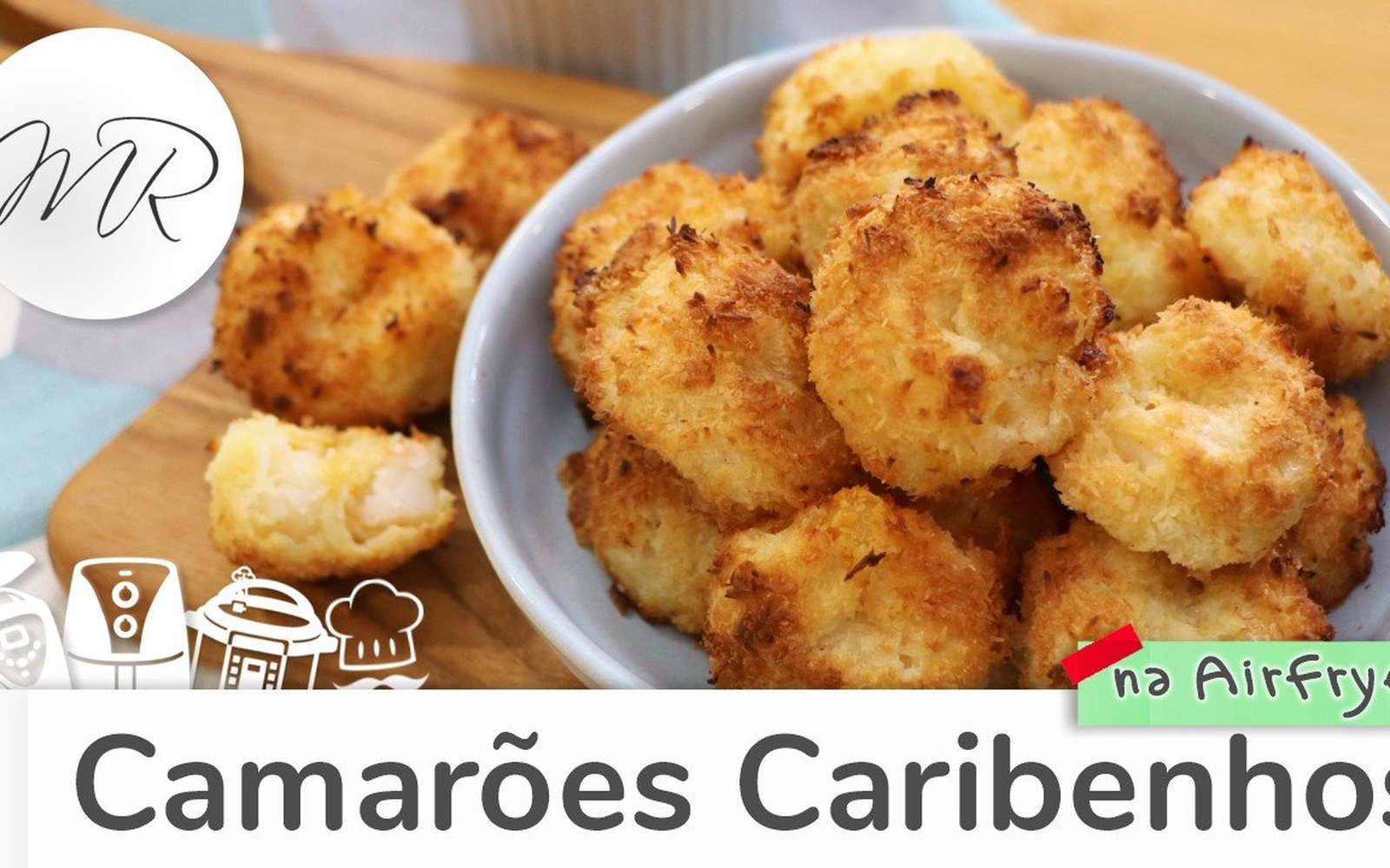 Camarões Caribenhos na AirFryer (Empanados no Coco Ralado)