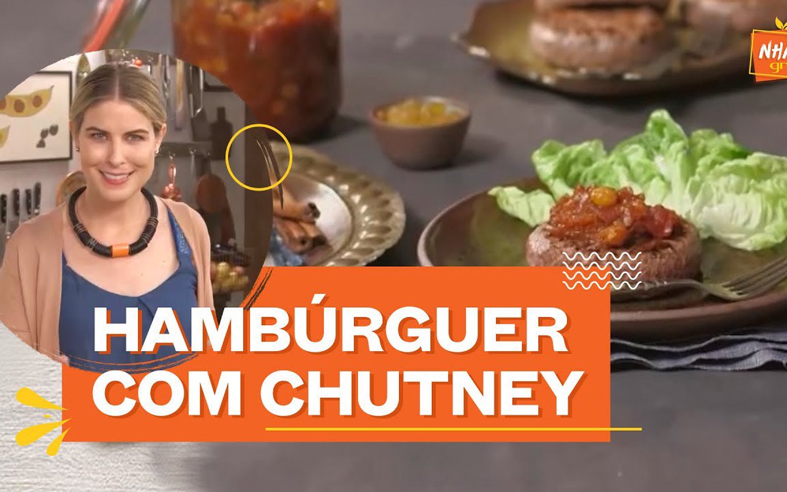 Hambúrguer caseiro com chutney de tomate