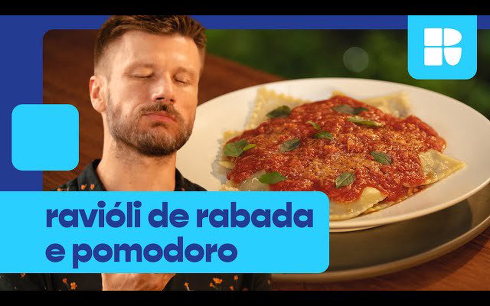 Ravióli de rabada e pomodoro