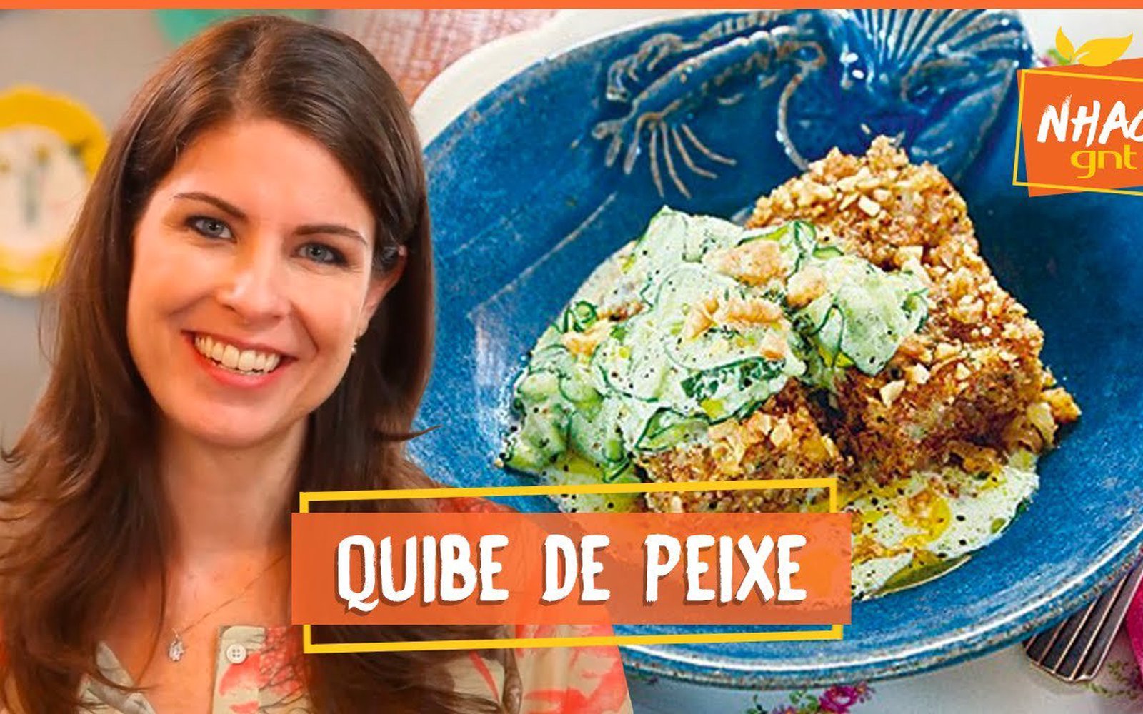 Quibe de peixe com salada de pepino, hortelã e iogurte