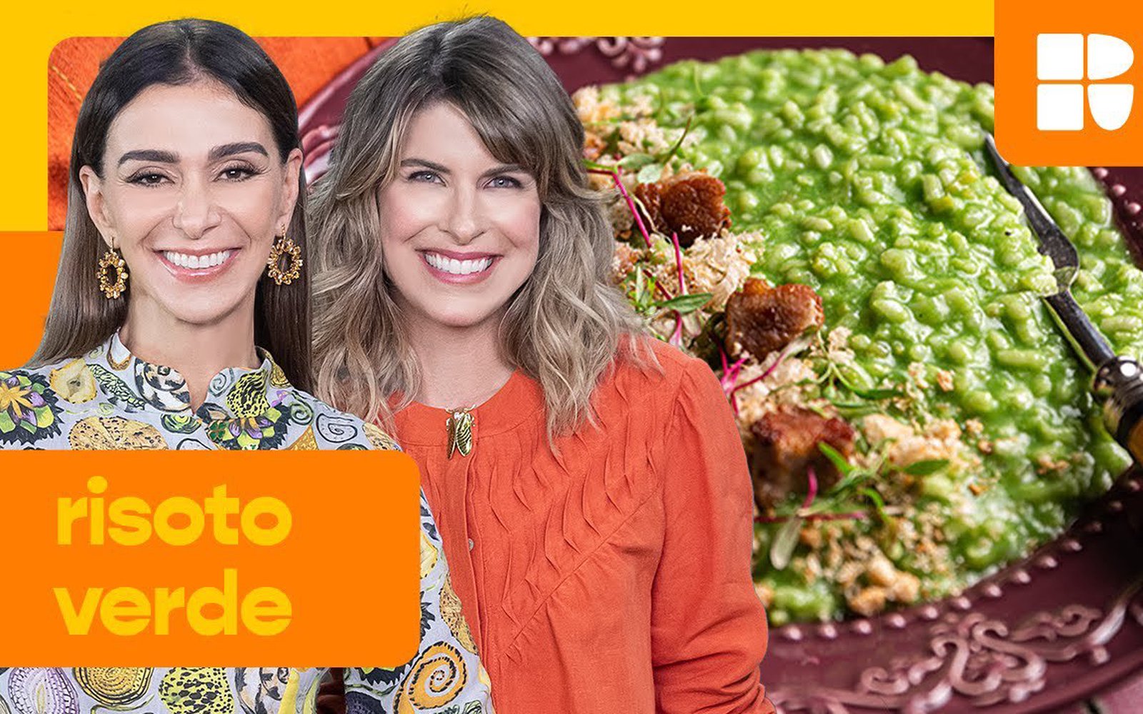 Risoto verde de couve com barriga de porco