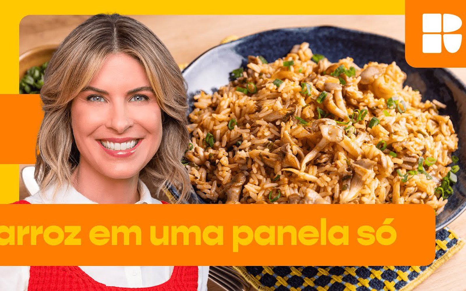 Arroz com cogumelo e tomate feito em uma panela só