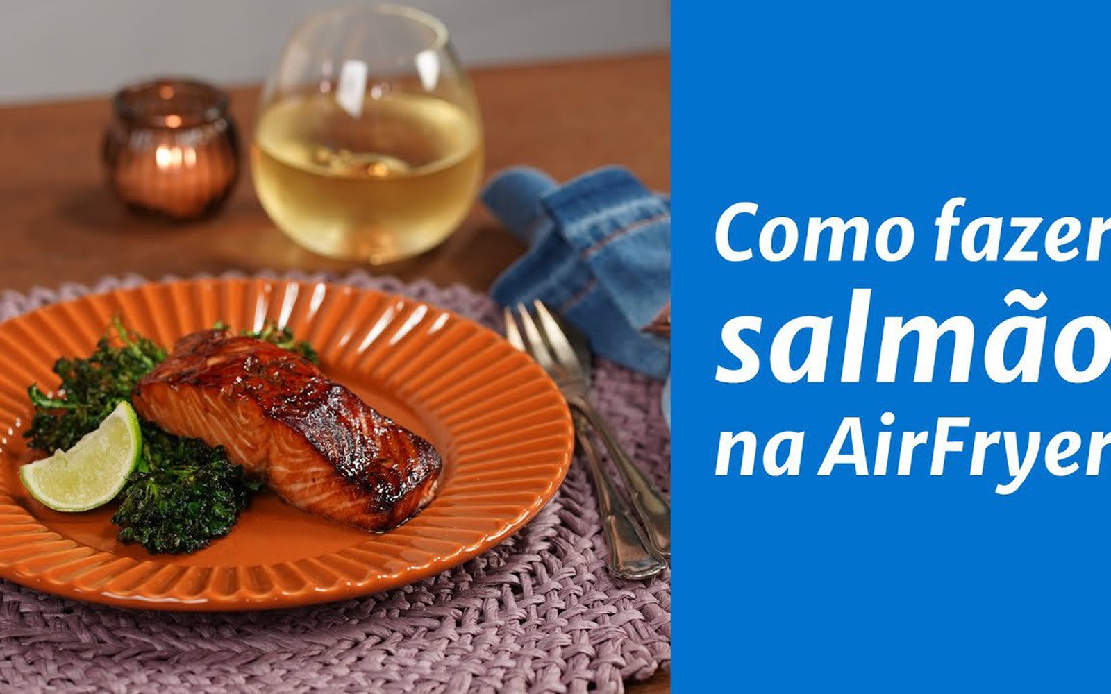 Salmão na Airfryer com Brócolis