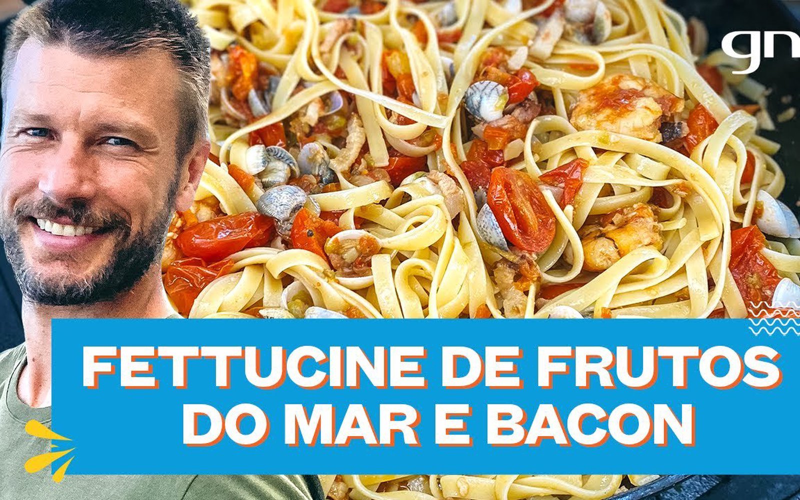 Fettuccine com Frutos do Mar e Bacon