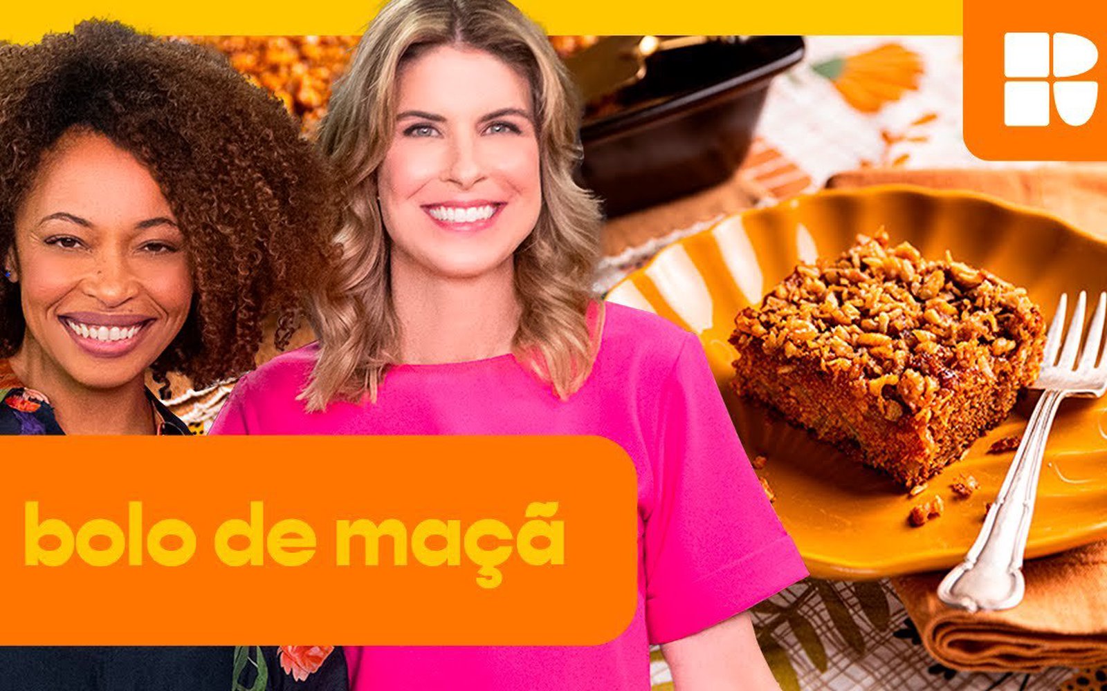 Bolo de maçã com farofa de coco