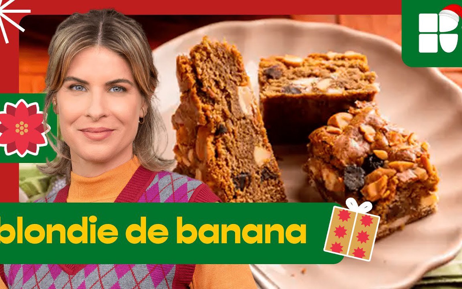 Blondie de Banana com Castanha-de-Caju