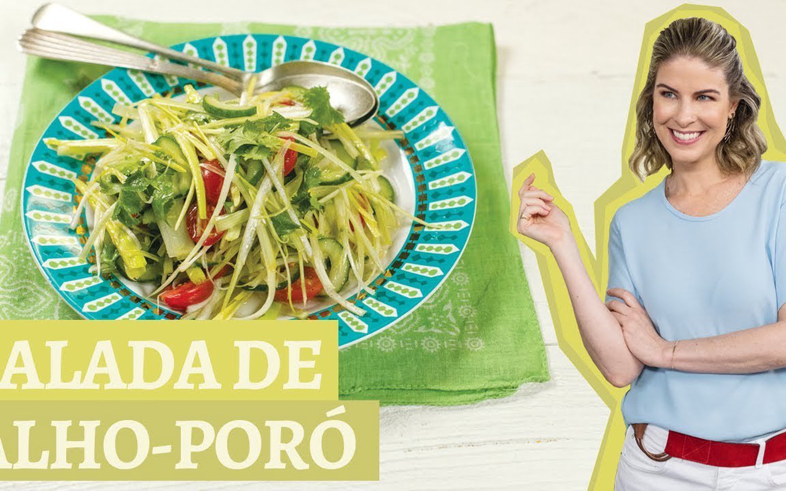 Salada Crua de Alho-Poró com Pepino e Tomate