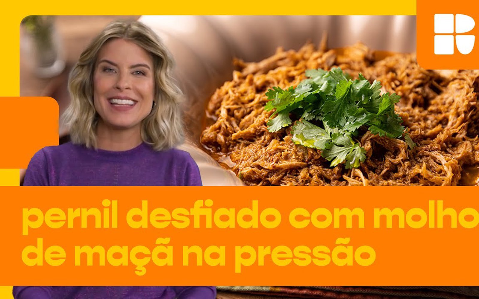 Pernil desfiado com molho de maçã na pressão