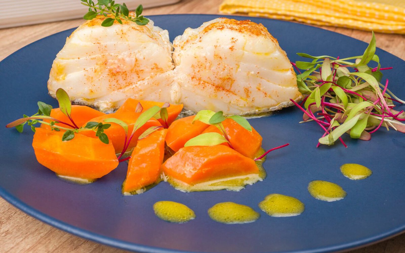 Bacalhau com Cenoura Glaceada