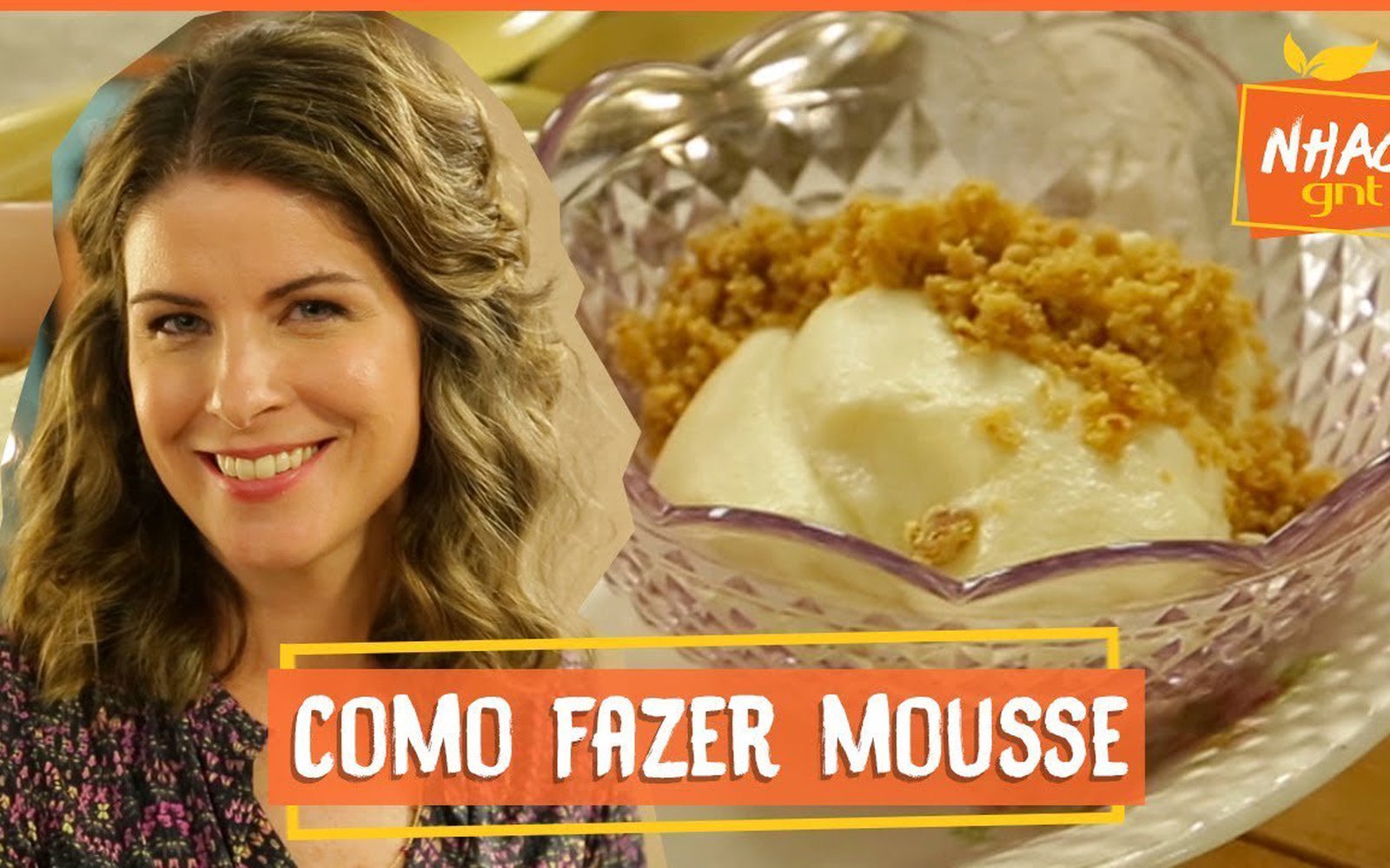 Mousse de Chocolate Branco com Farofa de Castanha-de-Caju