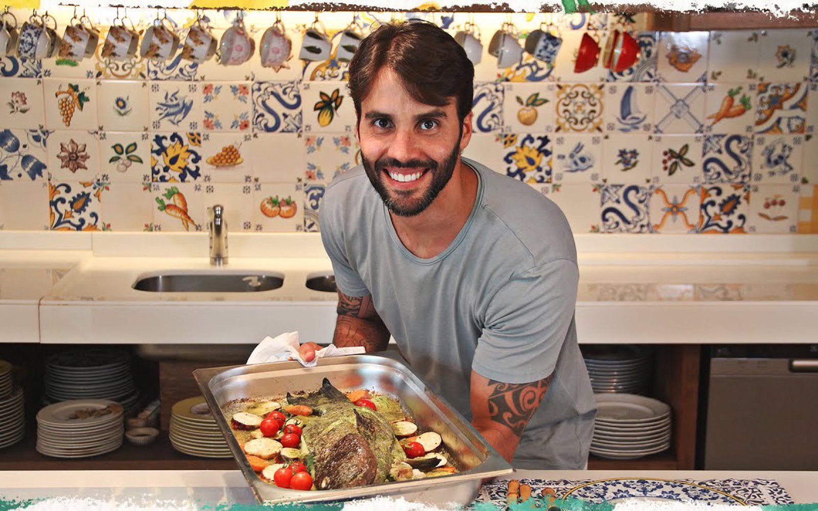 Peixe Assado com Legumes