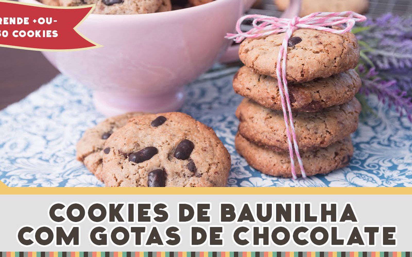 Cookies de Baunilha com Gotas de Chocolate