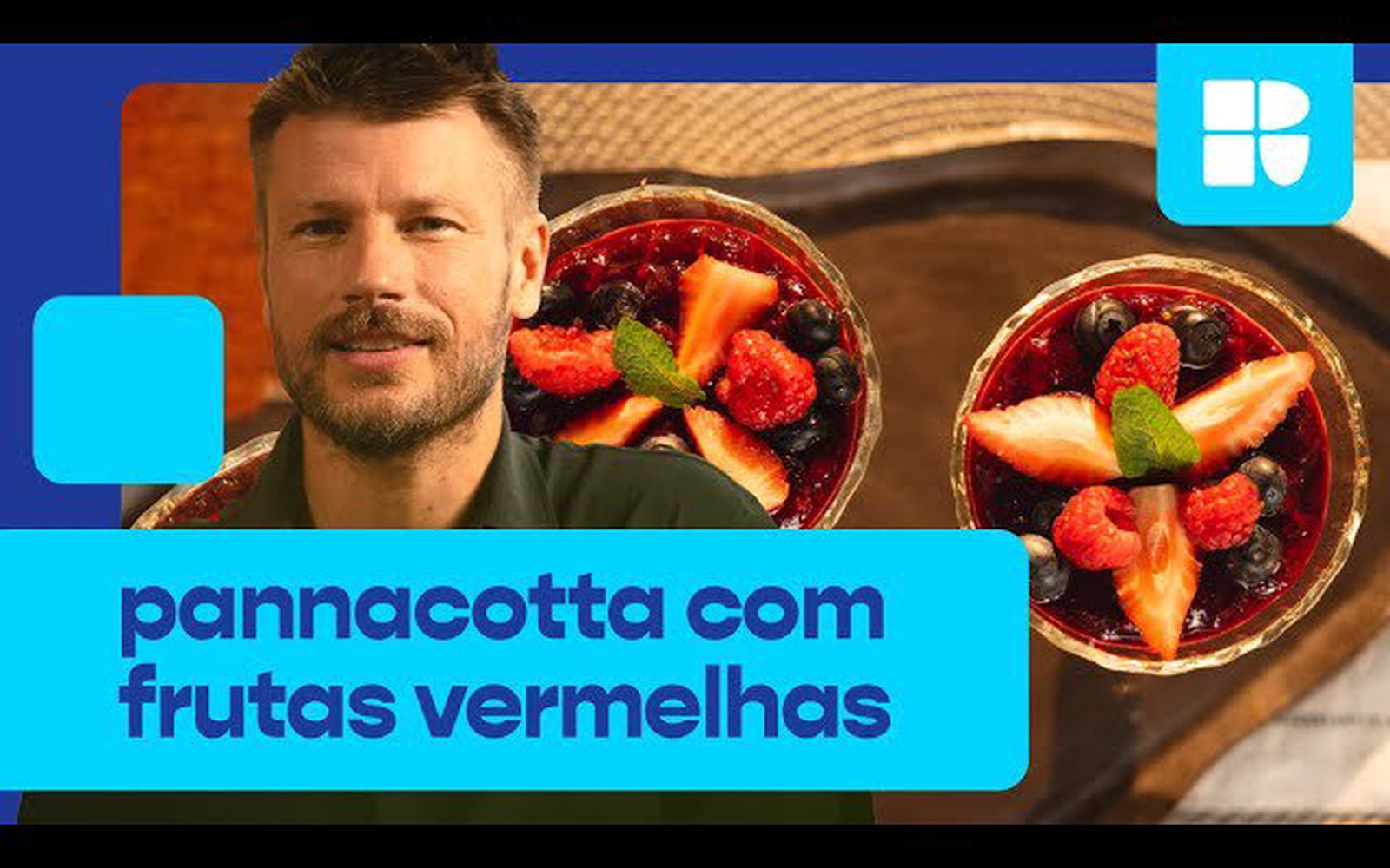 Pannacotta com frutas vermelhas