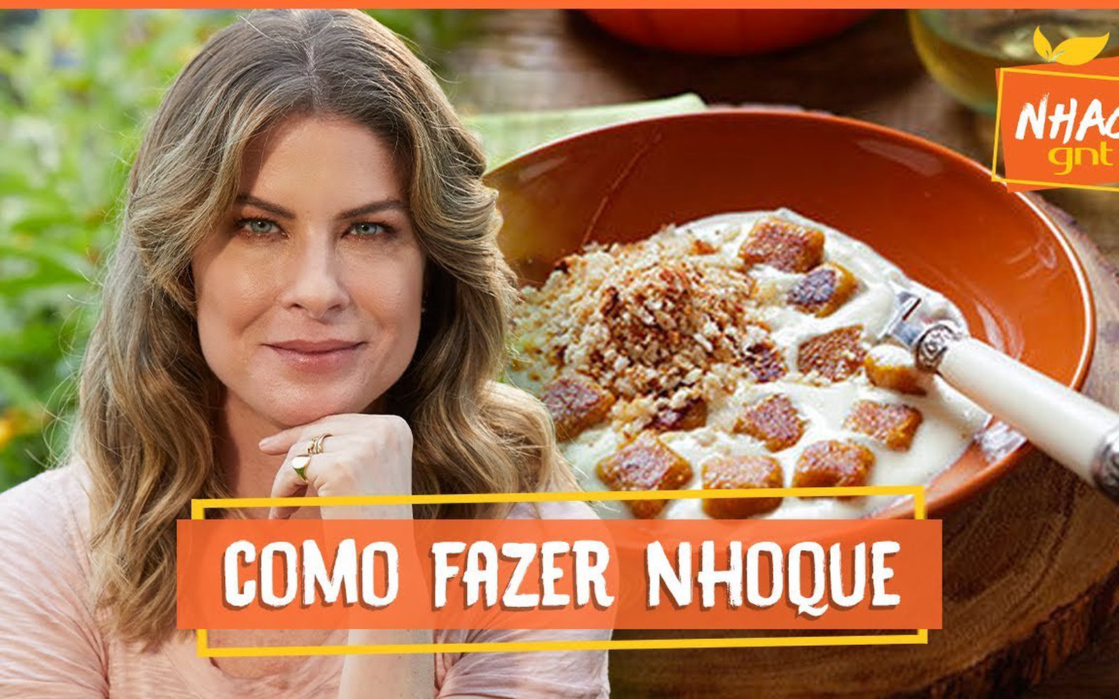 Nhoque de abóbora com molho de laranja