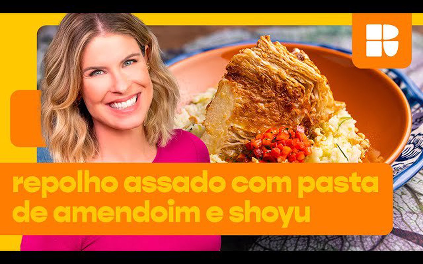 Repolho assado com pasta de amendoim e shoyu