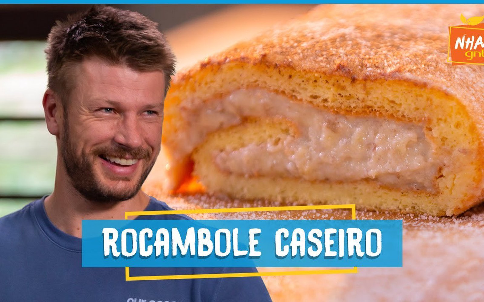 Rocambole caseiro de banana assada