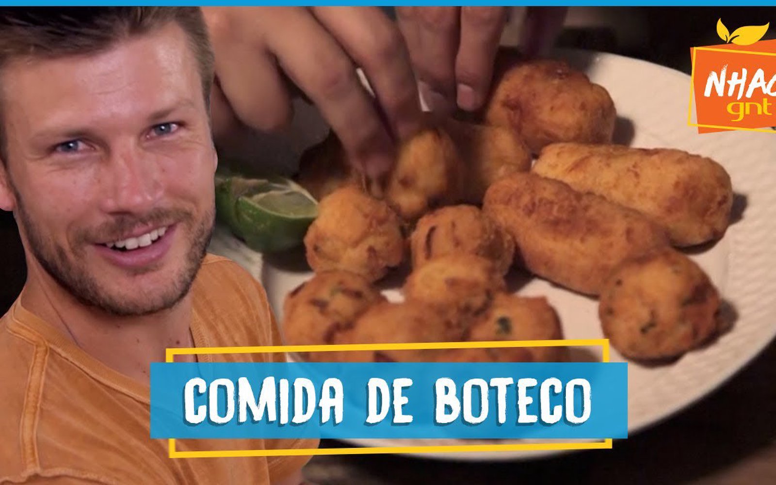 Bolinho de bacalhau e bolinho de aipim recheado com carne-seca