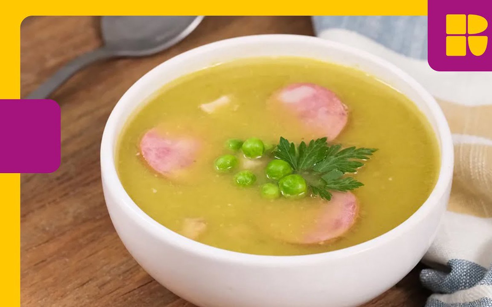 Sopa de Ervilha com Bacon e Calabresa