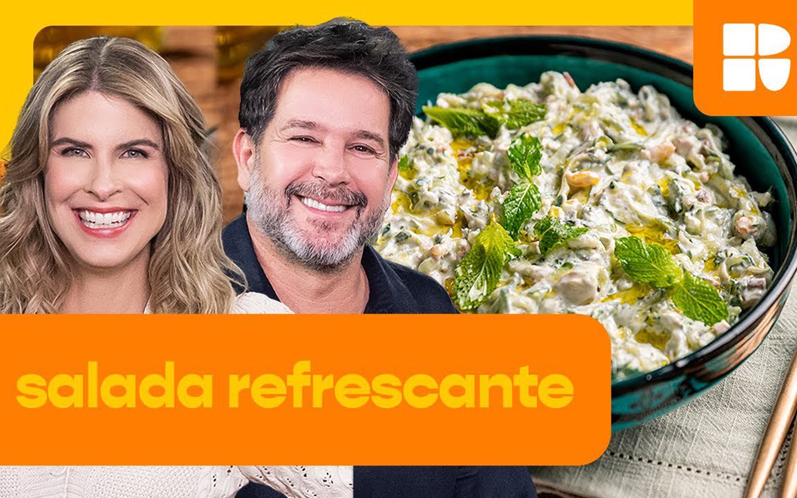 Salada de pepino com iogurte e uva-passa