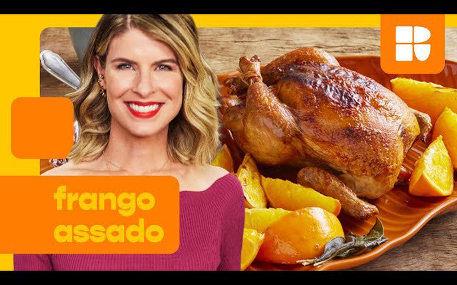 Frango assado com molho de laranja
