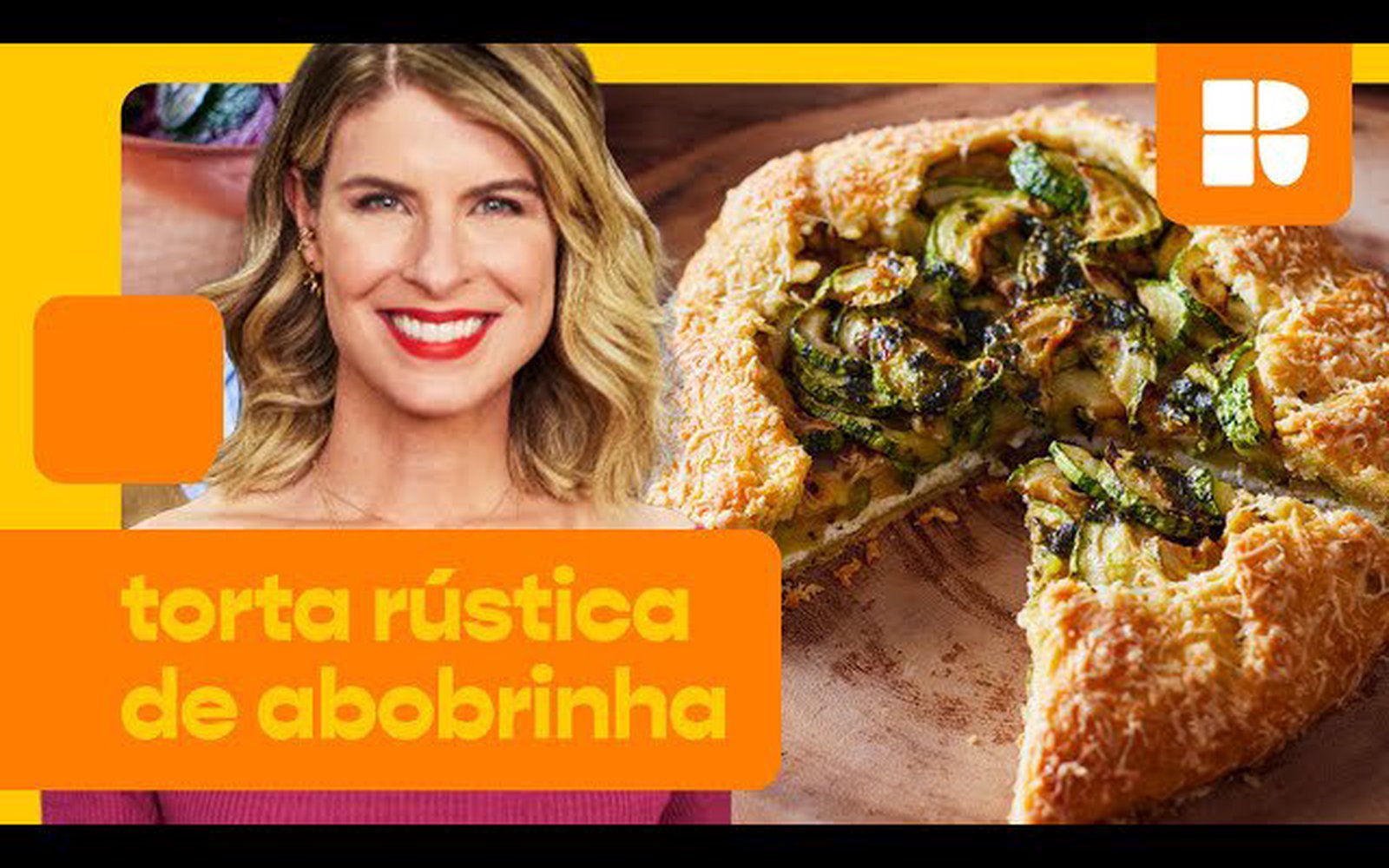 Torta rústica de abobrinha com ricota e molho de manjericão
