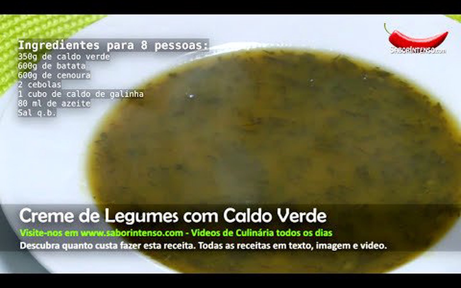 Creme de Legumes com Caldo Verde
