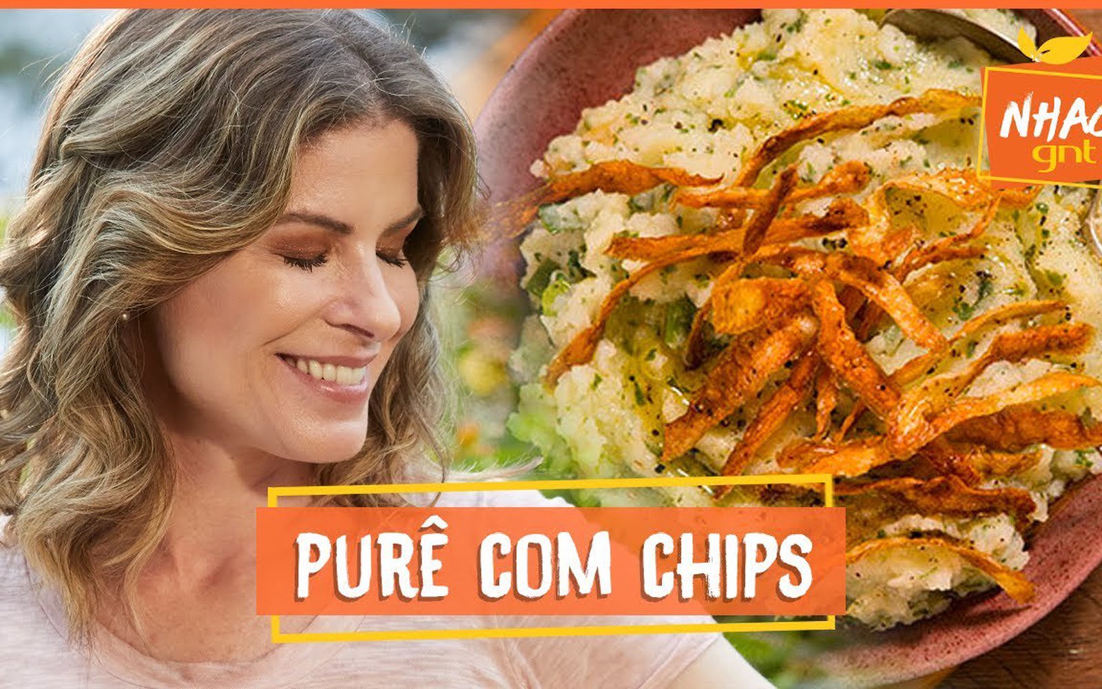 Purê de batata com chips de casca