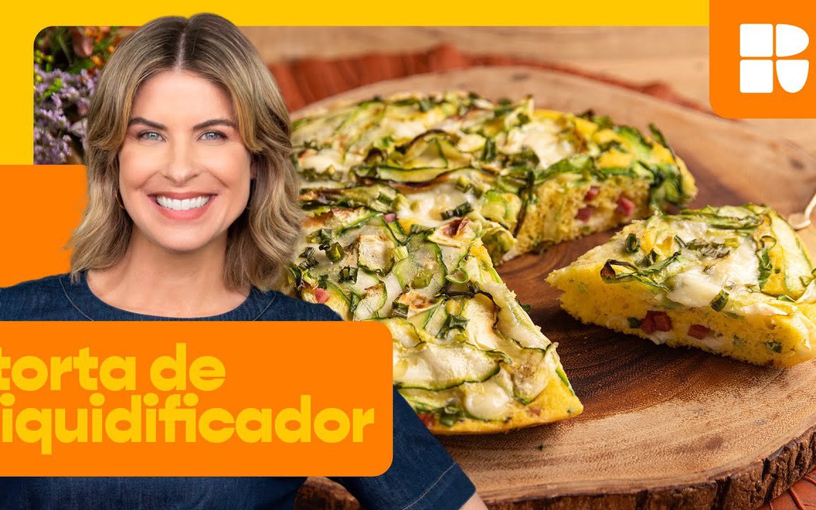 Torta de liquidificador de abobrinha e bacon