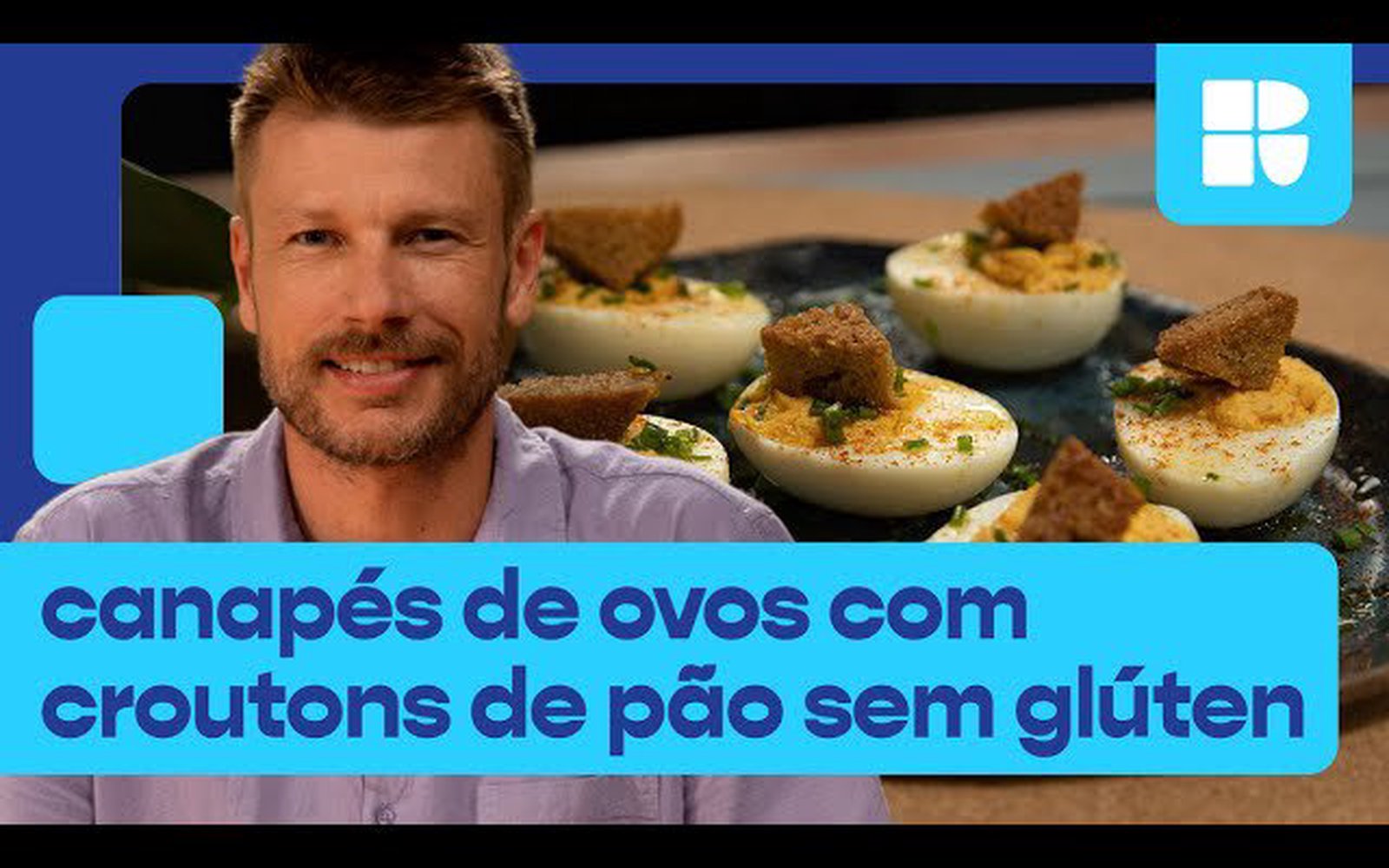 Canapés de ovos com croutons sem glúten