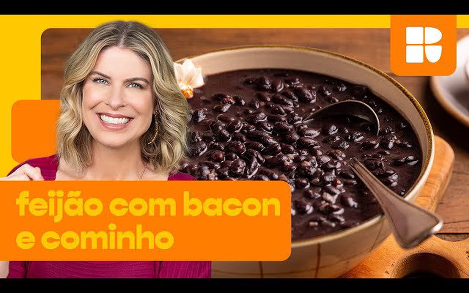 Feijão-preto com bacon e cominho