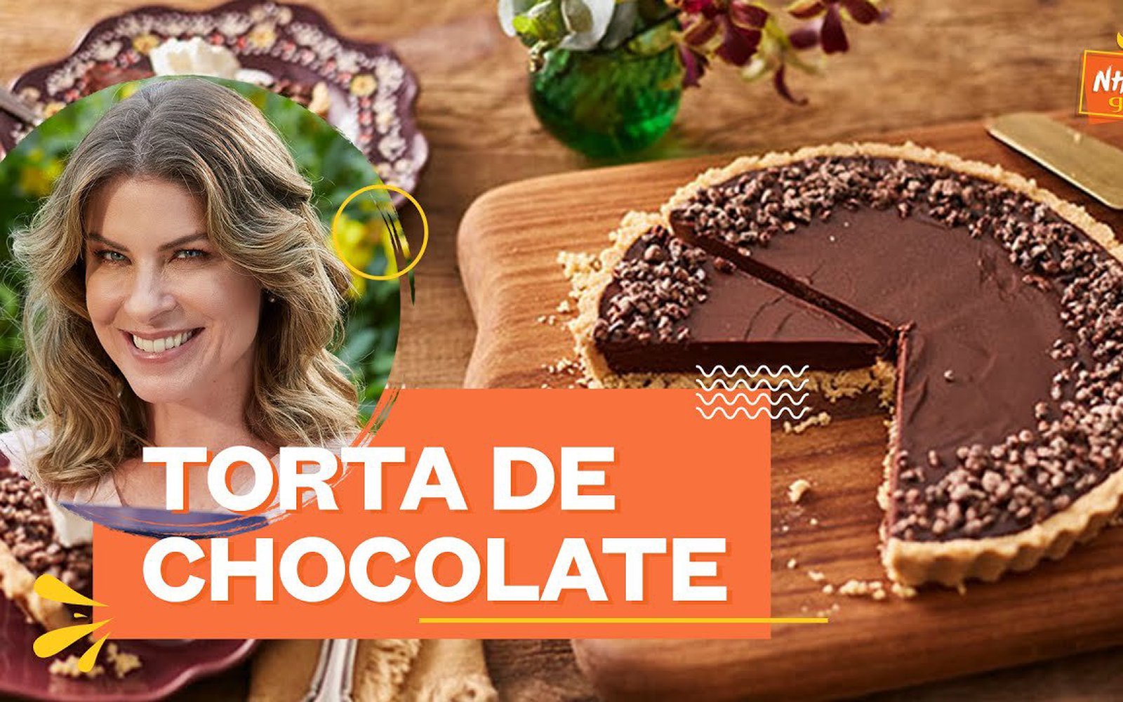 Torta de Chocolate Gelada com Nibs Açucarados