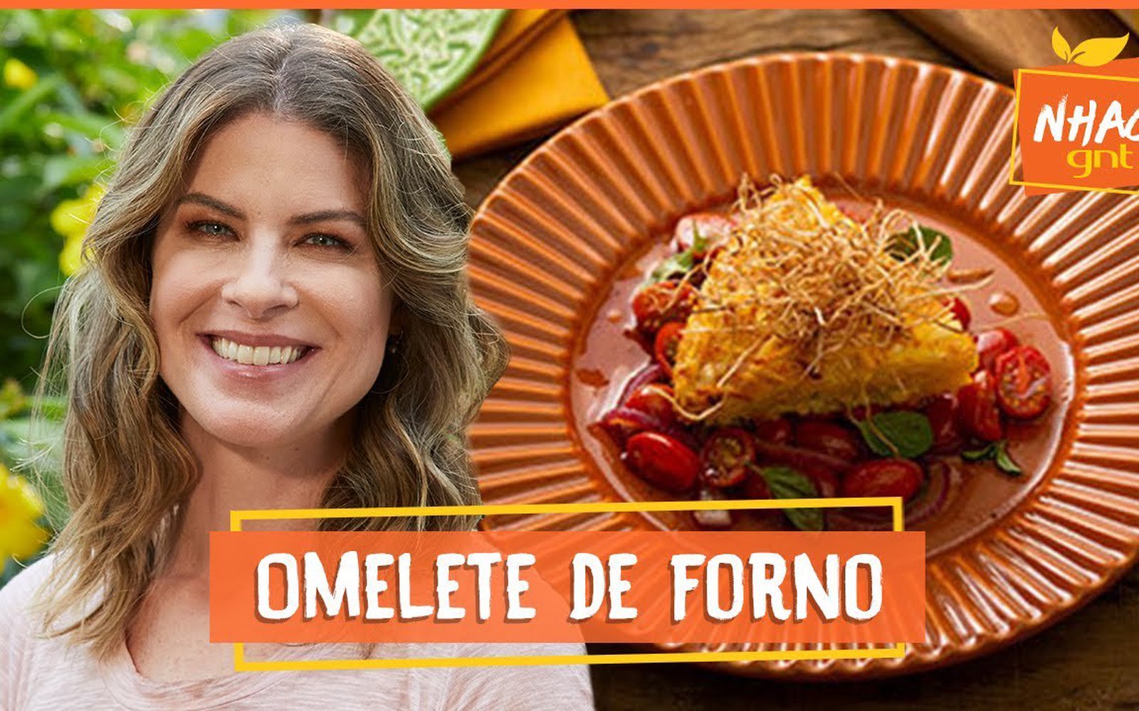 Omelete de Forno com Mandioquinha e Salada Morna de Tomate