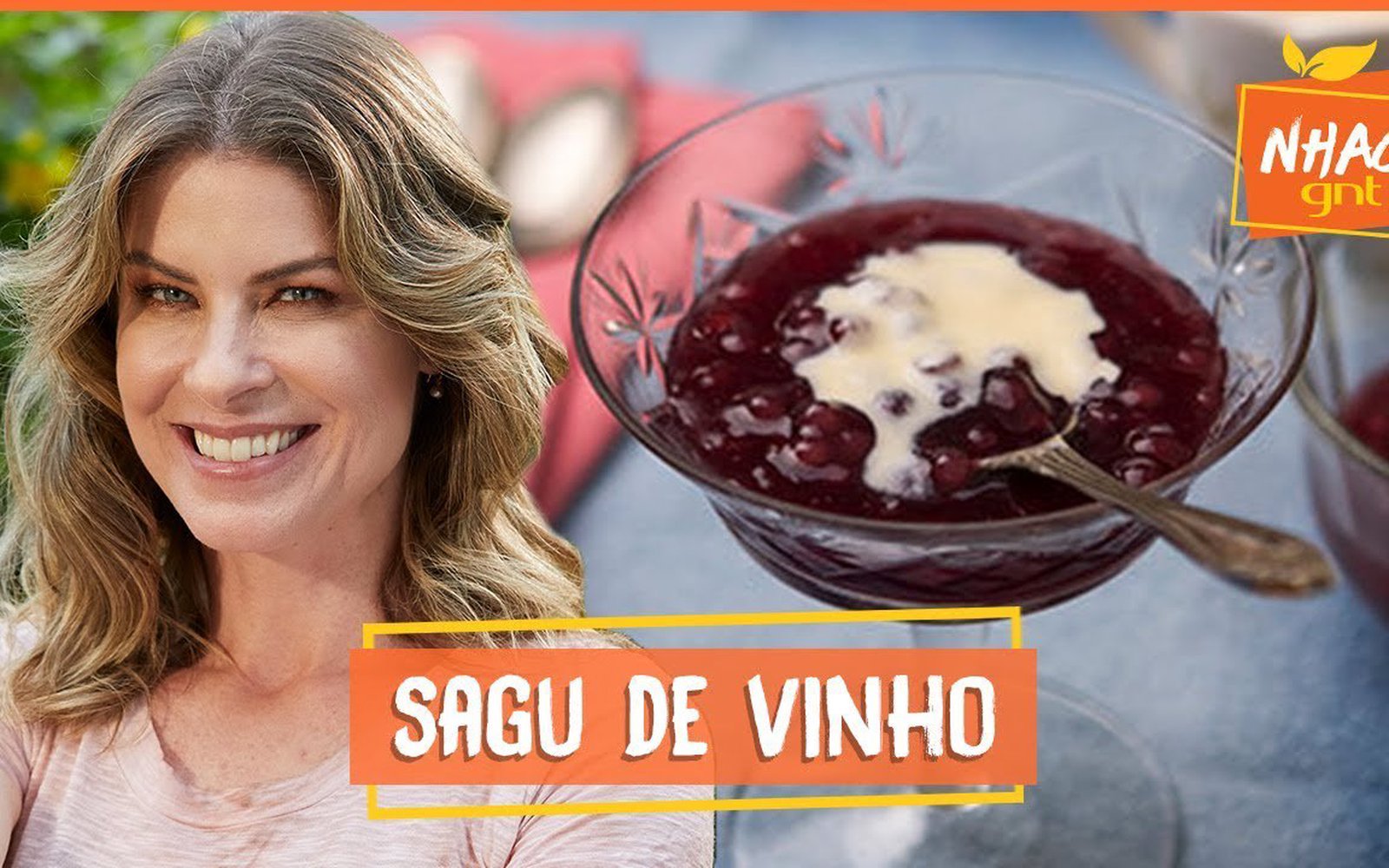 Sagu de vinho tinto com creme inglês