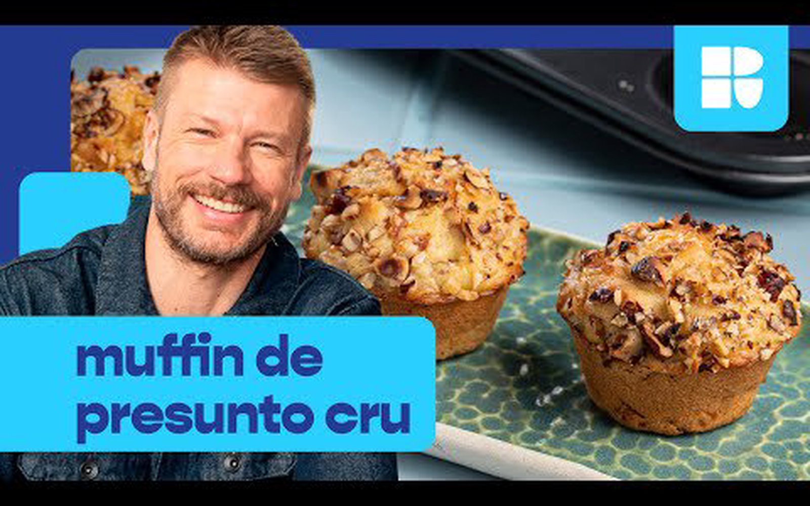 Muffin salgado de presunto cru com queijo brie