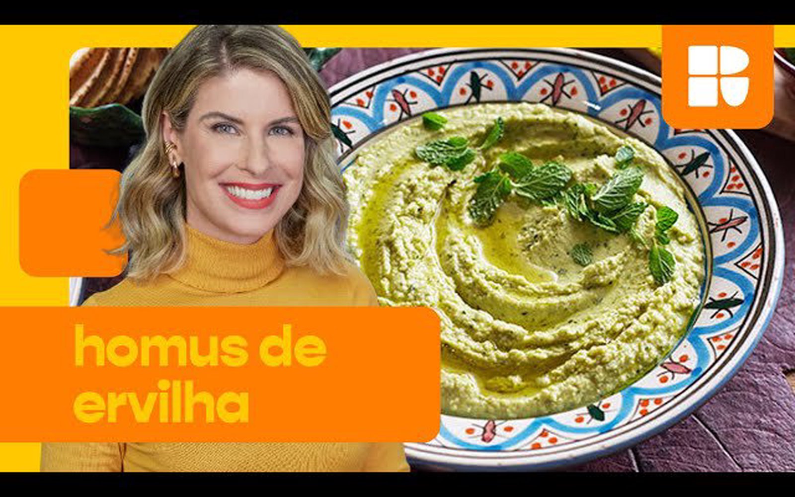 Homus de ervilha com hortelã