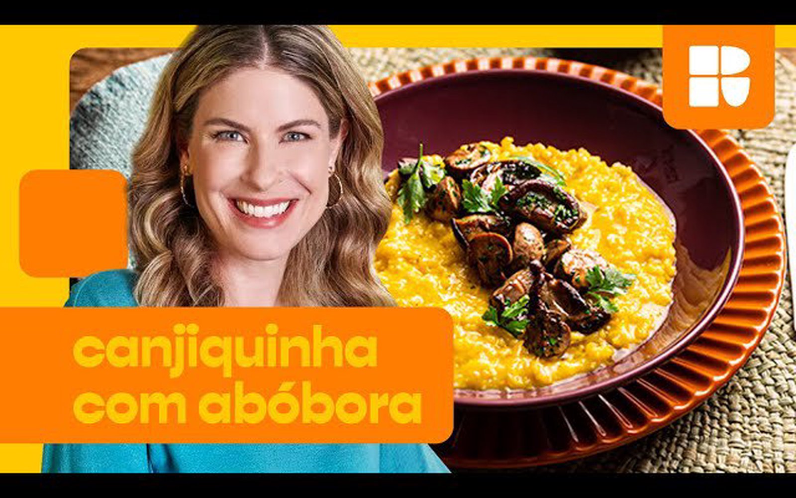 Canjiquinha com abóbora e cogumelos refogados