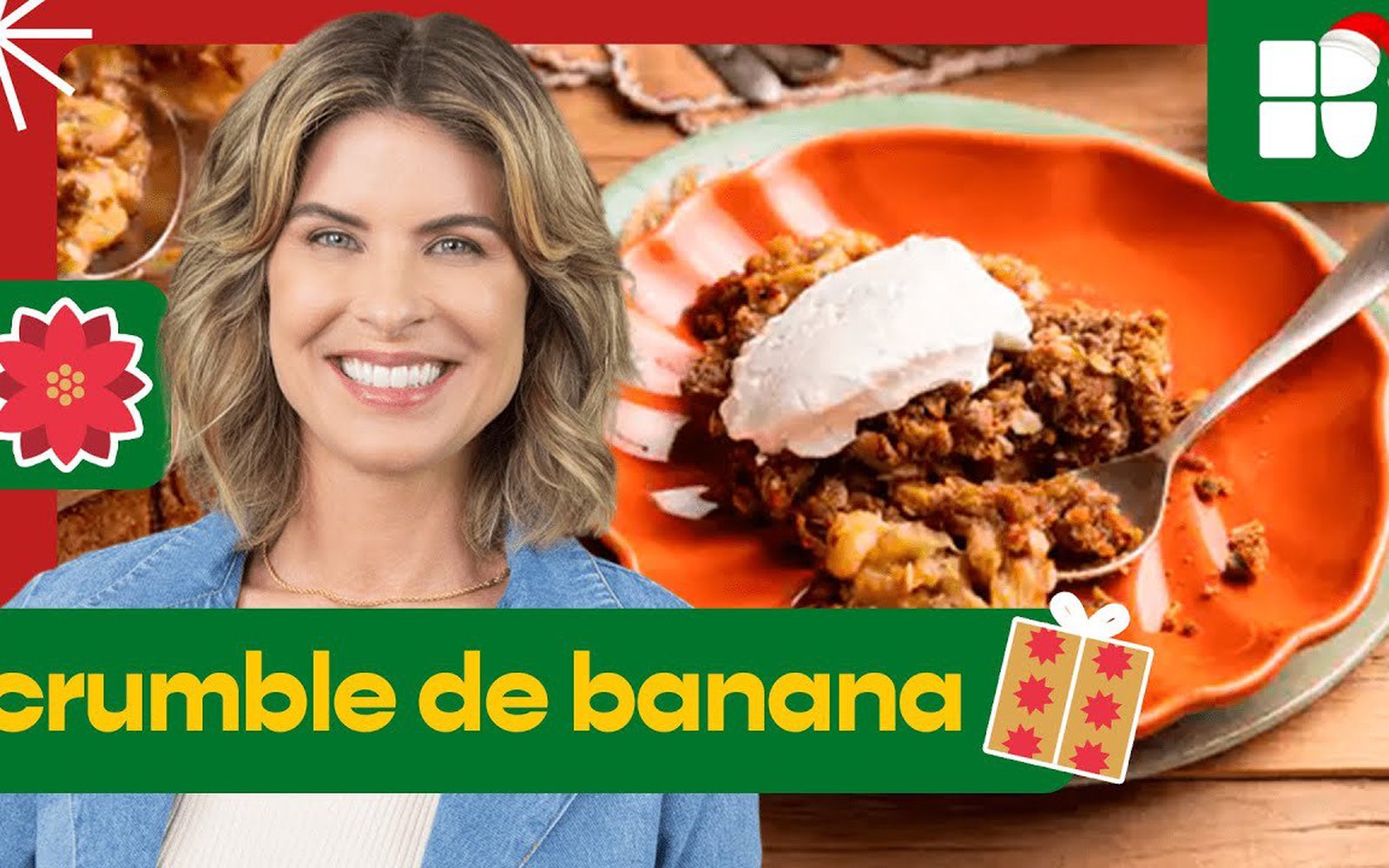 Crumble de banana com chocolate branco