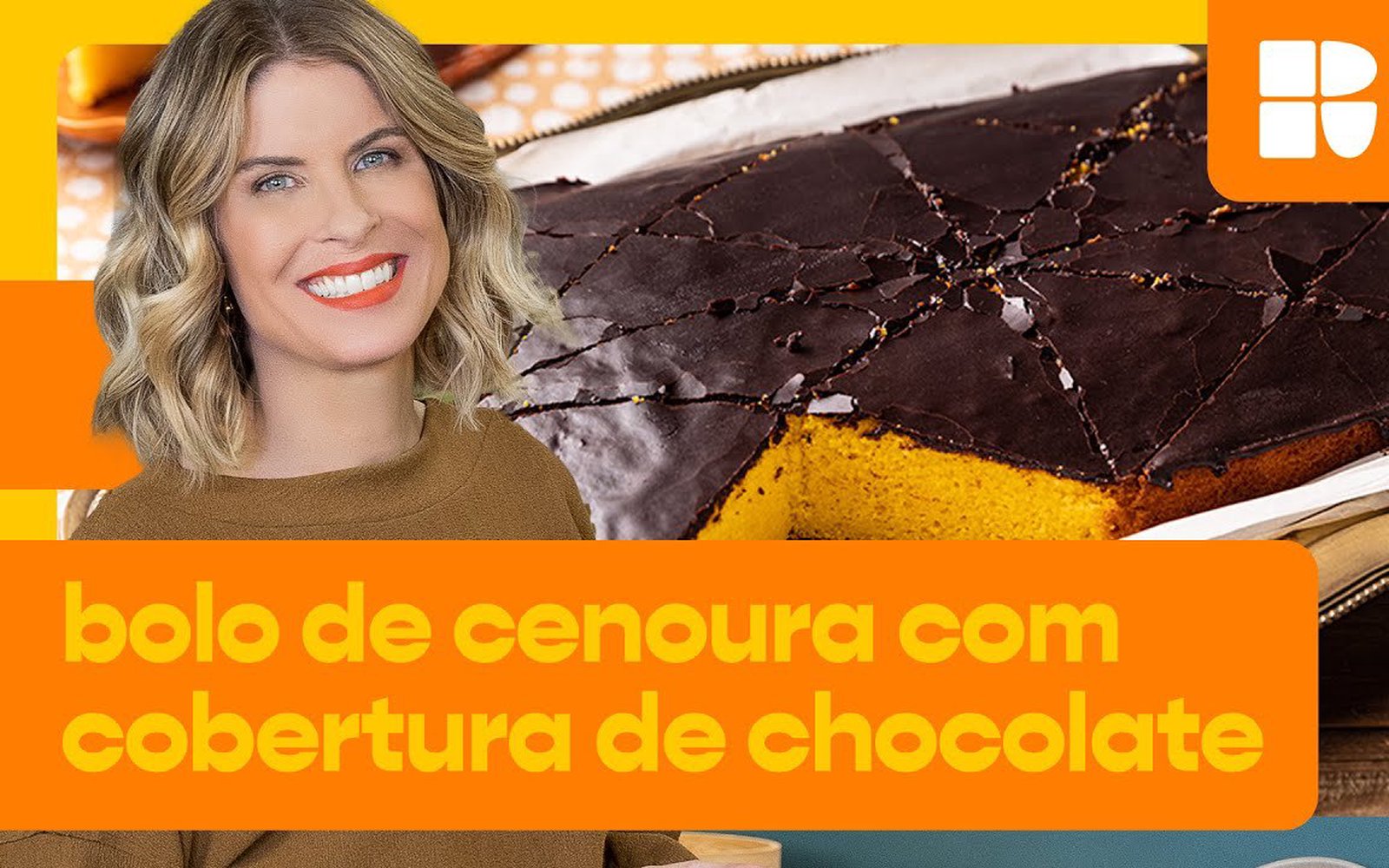 Bolo de cenoura com cobertura de chocolate