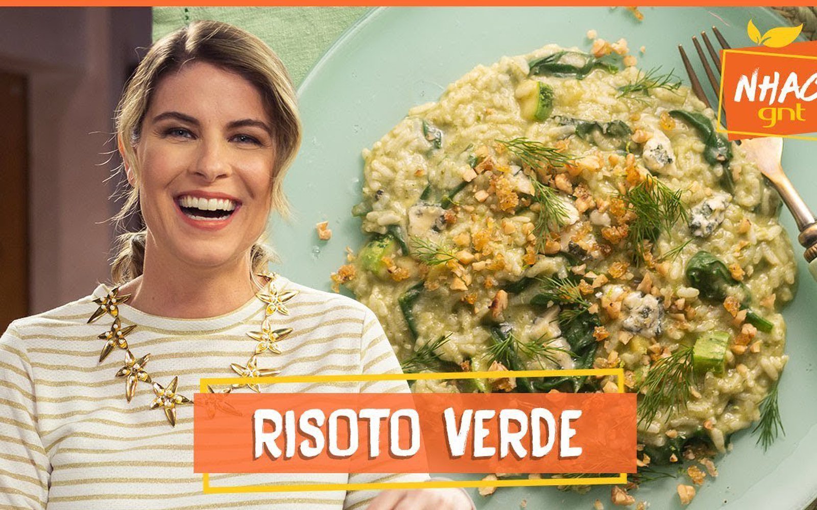 Risoto de espinafre, abobrinha e gorgonzola na panela de pressão