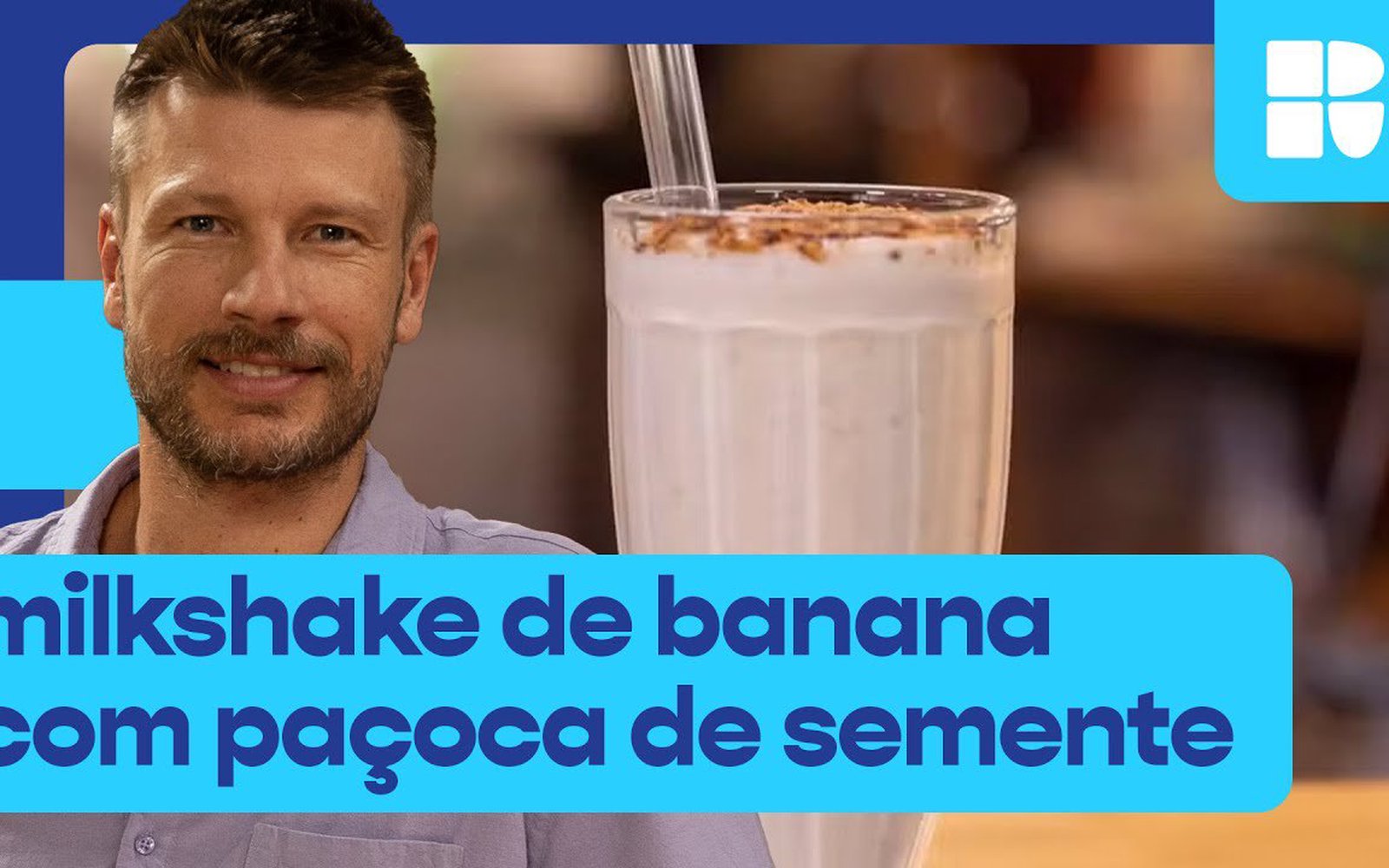 Como fazer milkshake de banana com paçoca de sementes!