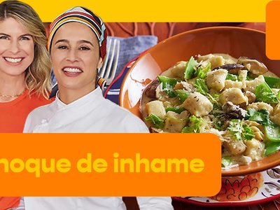 Nhoque de inhame com molho de cogumelo