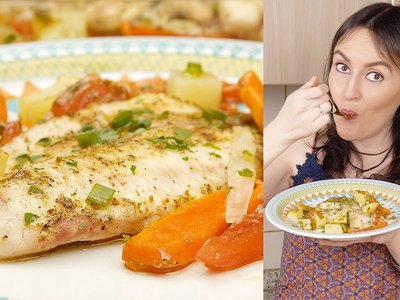 Peixe ao Forno Saint Peter com Legumes