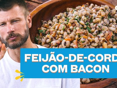 Feijão-de-corda com bacon na panela de pressão