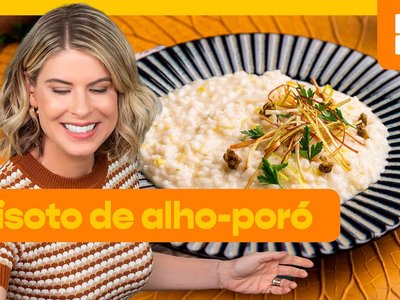 Risoto cremoso de alho-poró